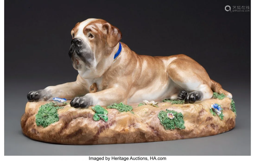 63274: A Meissen Porcelain Figure: Mastiff, 1934-1945 M