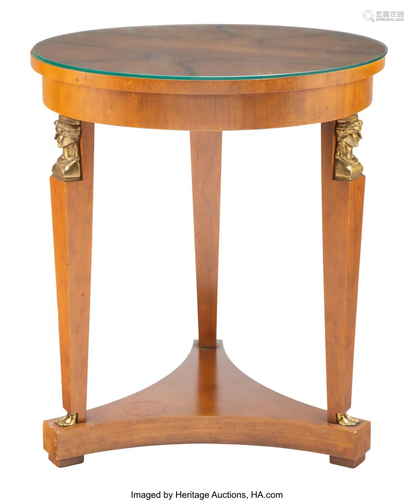 63203: An Empire-Style Elm Side Table with Gilt Bronze