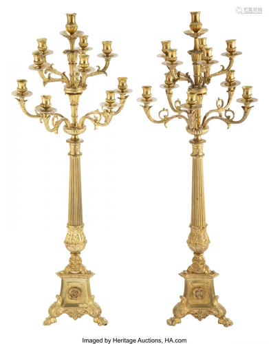 63178: A Pair of French Louis XVI-Style Gilt Bronze Ele