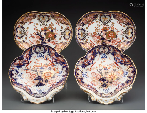 63324: Two Pairs of Derby Porcelain Kings Pattern Servi