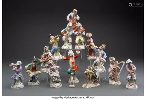 63276: A Group of Fourteen German Porcelain Figures: Mo