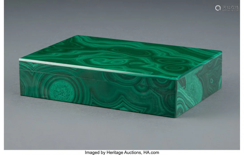 63149: An Italian Malachite Box, 20th century 1-3/8 x