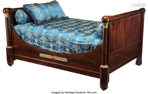 63056: A French Empire-Style Mahogany Day Bed with Gilt