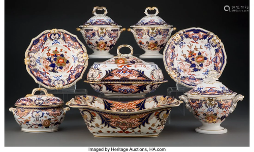 63328: A Group of Six Derby Porcelain Kings Pattern Se