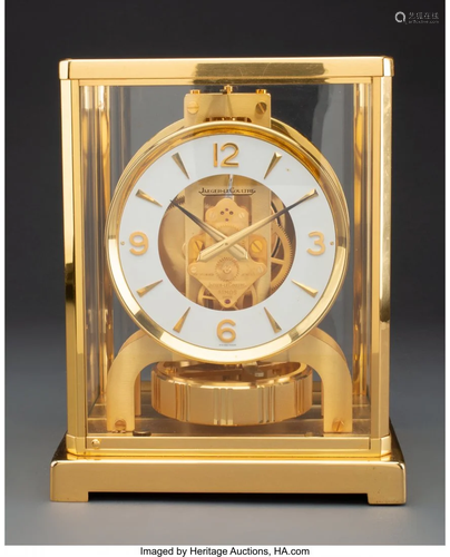 63150: A Jaeger-LeCoultre Brass and Glass Atmos Clock,