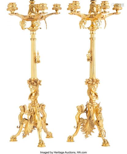 63226: A Pair of French Louis-Philippe-Style Gilt Bronz