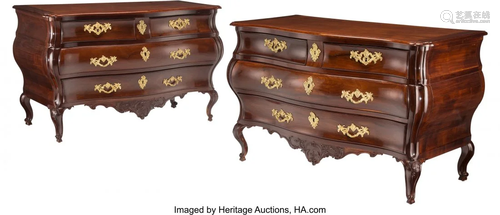 63170: A Fine Pair of French Louis XV Mahogany Commodes