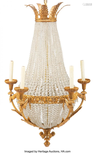 63103: A Continental Gilt Bronze and Glass Chandelier,