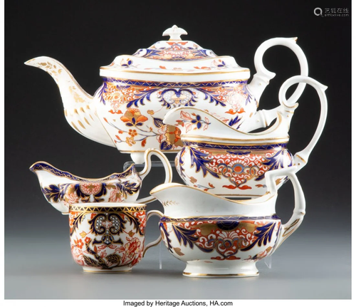 63330: A Group of Four Derby Kings Pattern Porcelain Pi