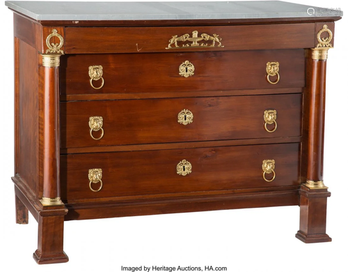 63206: A French Empire-Style Wood Commode, late 19th-ea