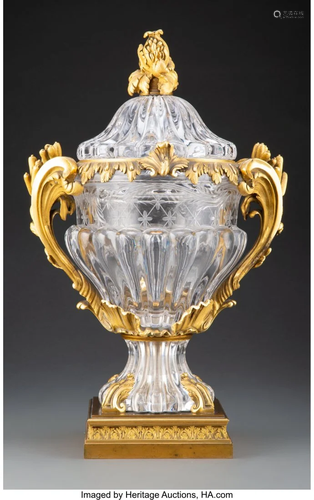 63095: A Baccarat Gilt Bronze Mounted Glass Covered Vas