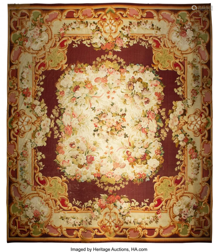 63207: A French Napoleon III Aubusson Carpet, circa 187