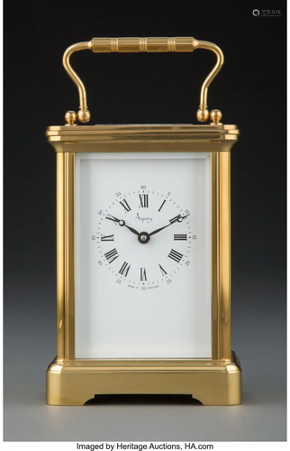 63153: An Asprey of London Gilt Brass Carriage Clock in