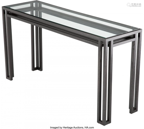 63167: An American Ebonized Wood Console Table with Ins