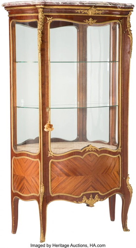 63172: A Francois Linke Mahogany Vitrine with Marble To