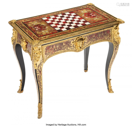 63098: An English Gilt Bronze Mounted Games Table, 19th