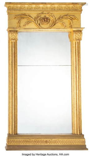 63120: A German Neoclassical Giltwood Mirror, early 19t