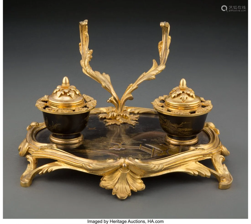 63100: A French Gilt Bronze Mounted Japanese Lacquer In