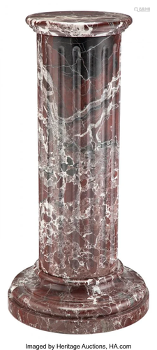 63043: A Rosso Levanto Marble Columnar Pedestal, 20th c