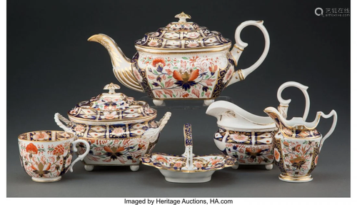 63318: A Six-Piece Derby Porcelain Traditional Imari Pa