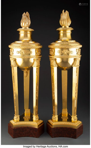 63123: A Pair of French Louis XVI Gilt Bronze Brû