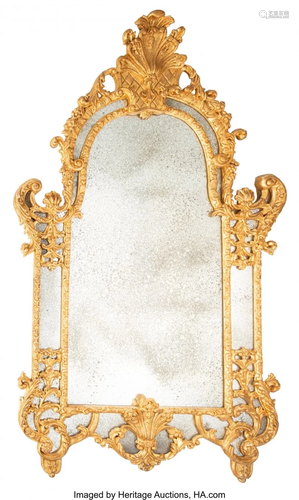 63036: A Continental Carved Gilt Wood Mirror Frame with