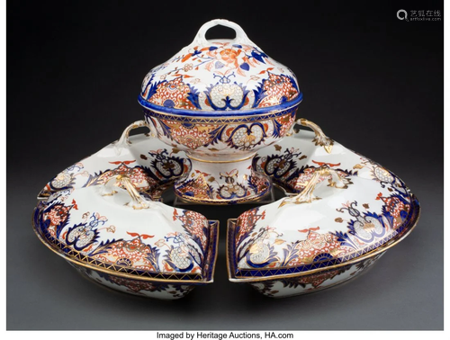 63319: A Rare Five-Piece Derby Porcelain Kings Pattern