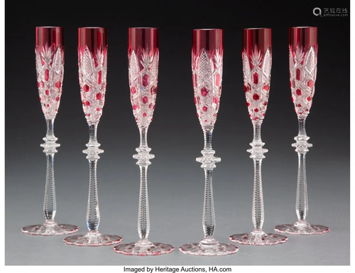 63279: Set of Six Baccarat Tsar Pattern Crystal No. 4 C