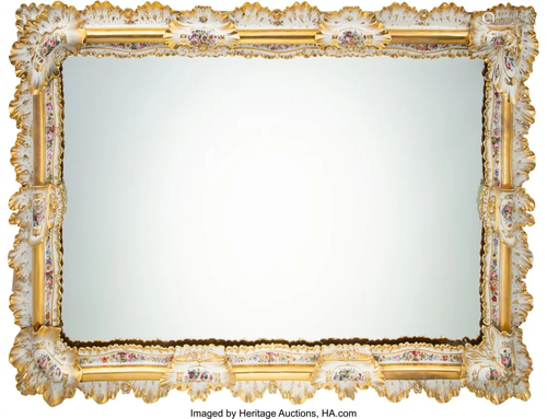 63051: A Large Paris Porcelain-Style Mirror Frame 73 x