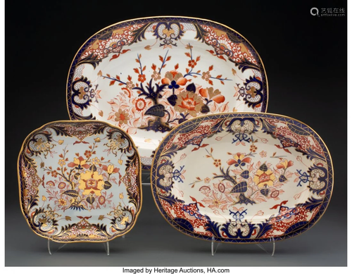 63313: A Group of Five Derby Porcelain Kings Pattern Se