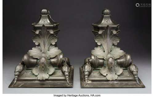 63140: A Pair of English Victorian Bronze Wall Brackets