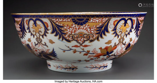 63314: A Derby Porcelain Kings Pattern Punch Bowl, circ