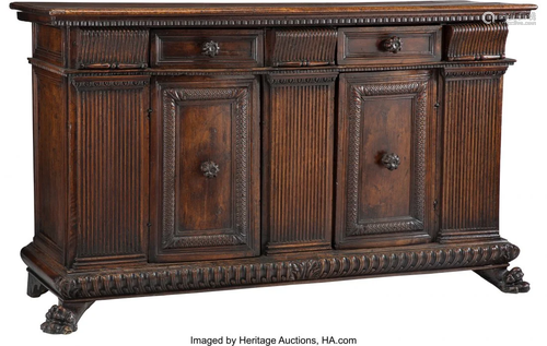 63163: A Continental Oak Buffet, 19th century 41 x 70-1