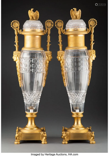 63041: A Pair of Baccarat-Style Gilt Bronze Mounted Cut