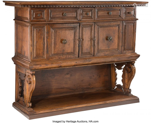 63158: A Spanish Colonial Walnut Sideboard, 19th centur