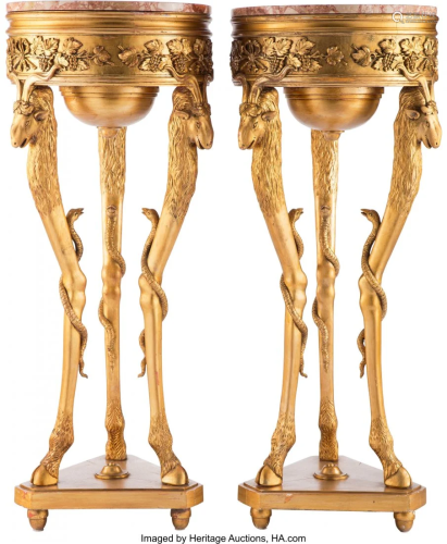 63005: A Pair of Continental Carved Giltwood Jardini&#x
