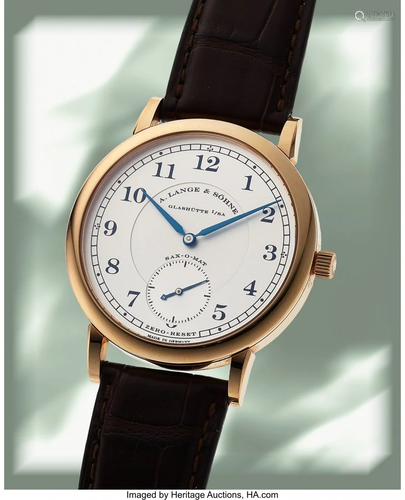 54090: A. Lange & Sohne, Very Fine 1815 Sax-O-Mat, 18k