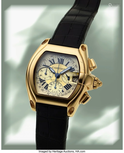 54013: Cartier, Roadster Chronograph, 18k Gold, Ref. 26