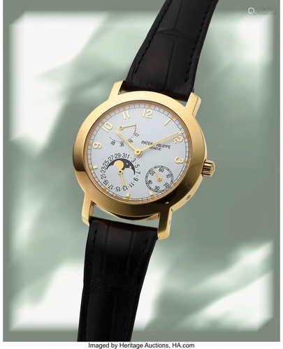 54029: Patek Philippe, Very Fine Ref. 5055J, Moonphase