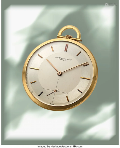 54093: Audemars Piguet, Fine 18k Gold Pocket Watch, Two