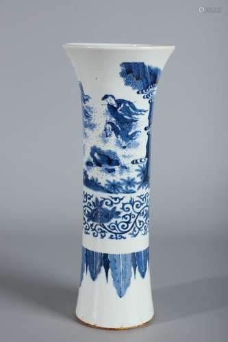 A Porcelain Blue&White Landscape Vase