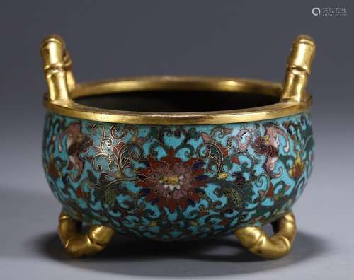 A Cloisonne 3-Leg Censer