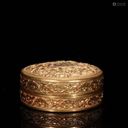 A Gilt Bronze Box With Pattern