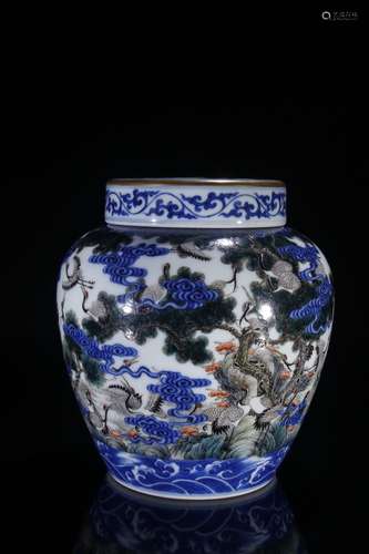 A Porcelain Blue&White Jar With Marking