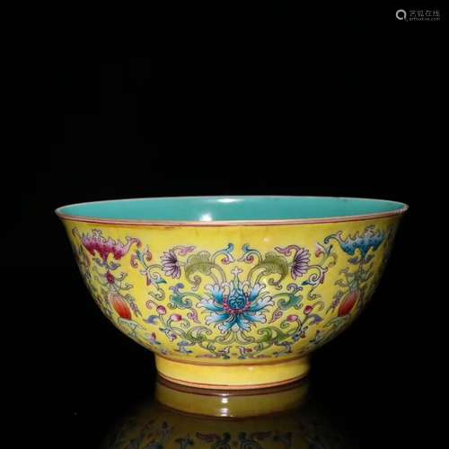 A Porcelain Enameled Floral Bowl