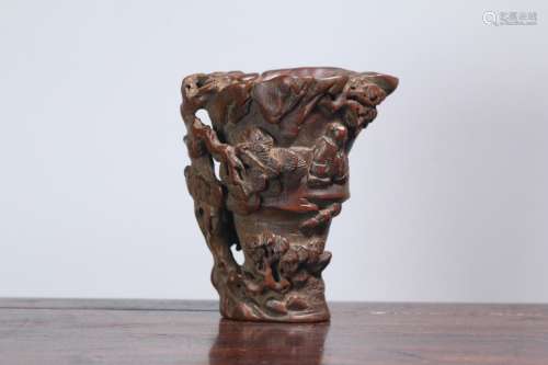 An Agarwood Story Carved Cup