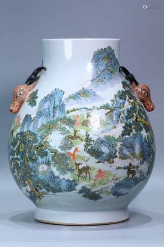 A Porcelain Famille Rose Zun Vase With Mark