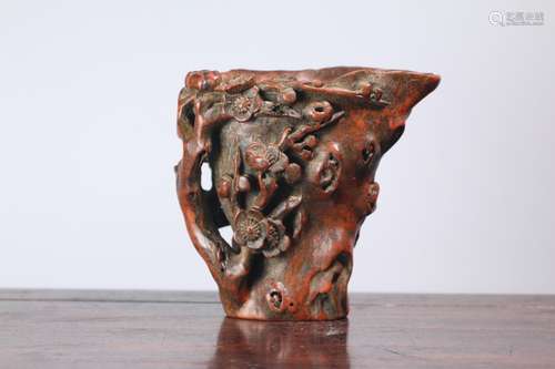 An Agarwood Plum Shaped Cup