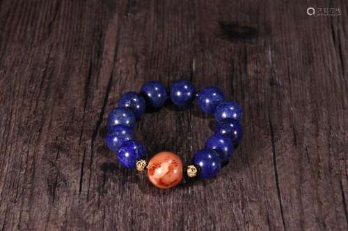 A Tibetan Lapis Lazuli Agate Bracelet