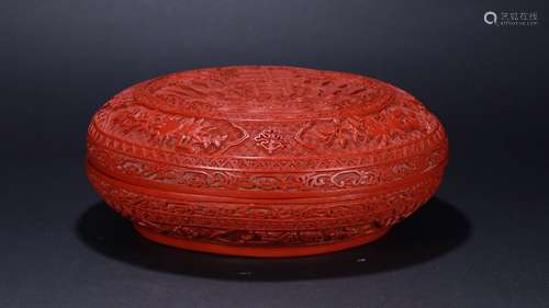 A Red Lacquerware Box With Mark